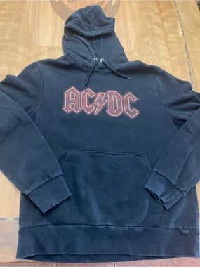AC/DC Black Pullover Hoodie with Red Logo